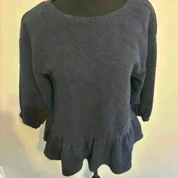 Maeve by Anthropologie Mikayla Peplum Top in Navy Blue Size XS - Picture 4 of 13